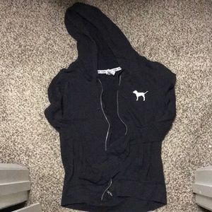 VS PINK black zip up hoodie